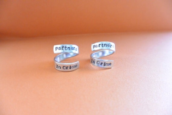 Partners In Crime Hand Stamped Aluminum By Stampedexpressionsco 4975