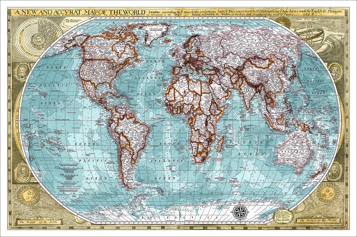 world map map of the world world map poster by watercolormaps