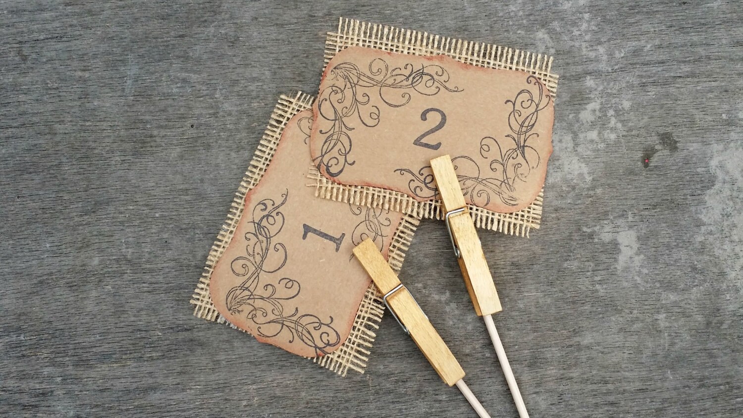Rustic Wedding Table Numbers Wedding Table Decor Kraft Paper