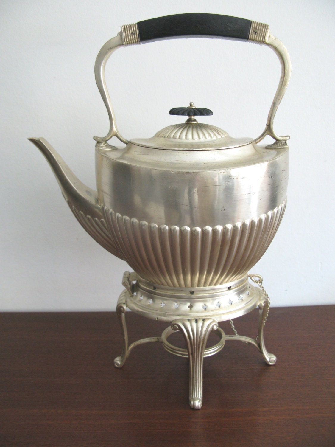 antique victorian british metal teapot picnic by TesoriDiMiri
