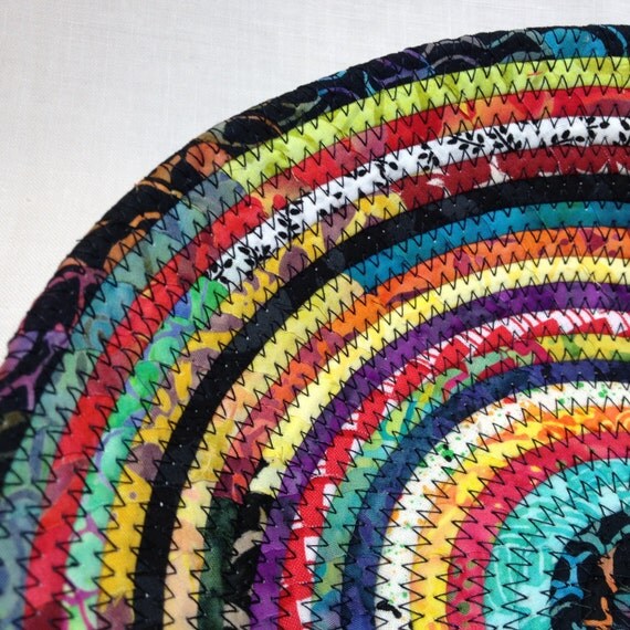Rag Rug Fabric Basket Small by NanaZebra on Etsy