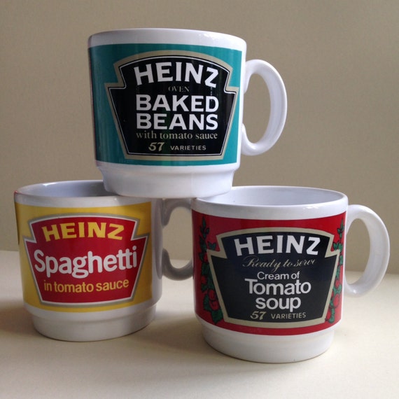 Trio of Heinz Mugs Tomato Soup Spaghetti by AtHomeWithSuperJones