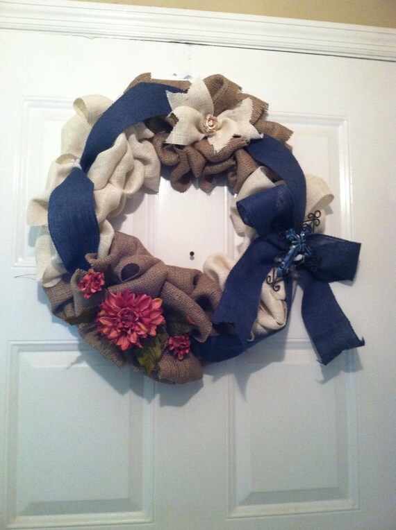 Country Home Decor - Country Wedding - Rustic Home Decor - Rustic Wedding - Everyday Wreath - Front Door Wreath - Fireplace Mantel Decor