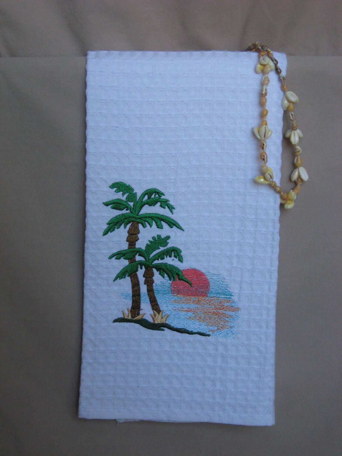 Tropical Sunset. Embroidered by DesignsBySheilaW on Etsy