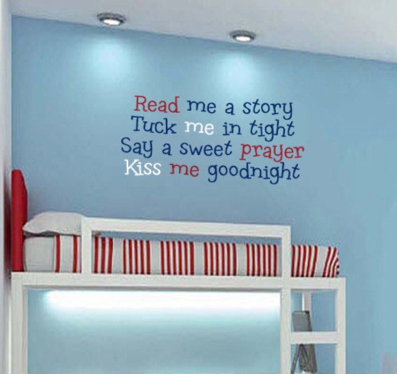 kids bedtime saying quote wall vinyl decal boys girls story