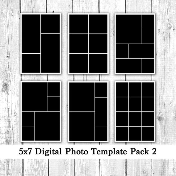 5x7 Photo Template Pack Photo Collage Card Templates Photoshop Elements Illustrator 5x7 Postcard Template Illustrator