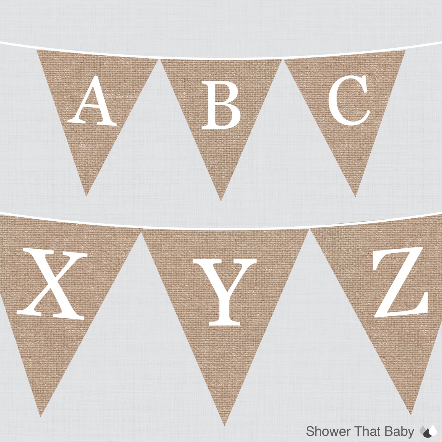 Burlap Alphabet Banner with ALL Letters Printable Instant