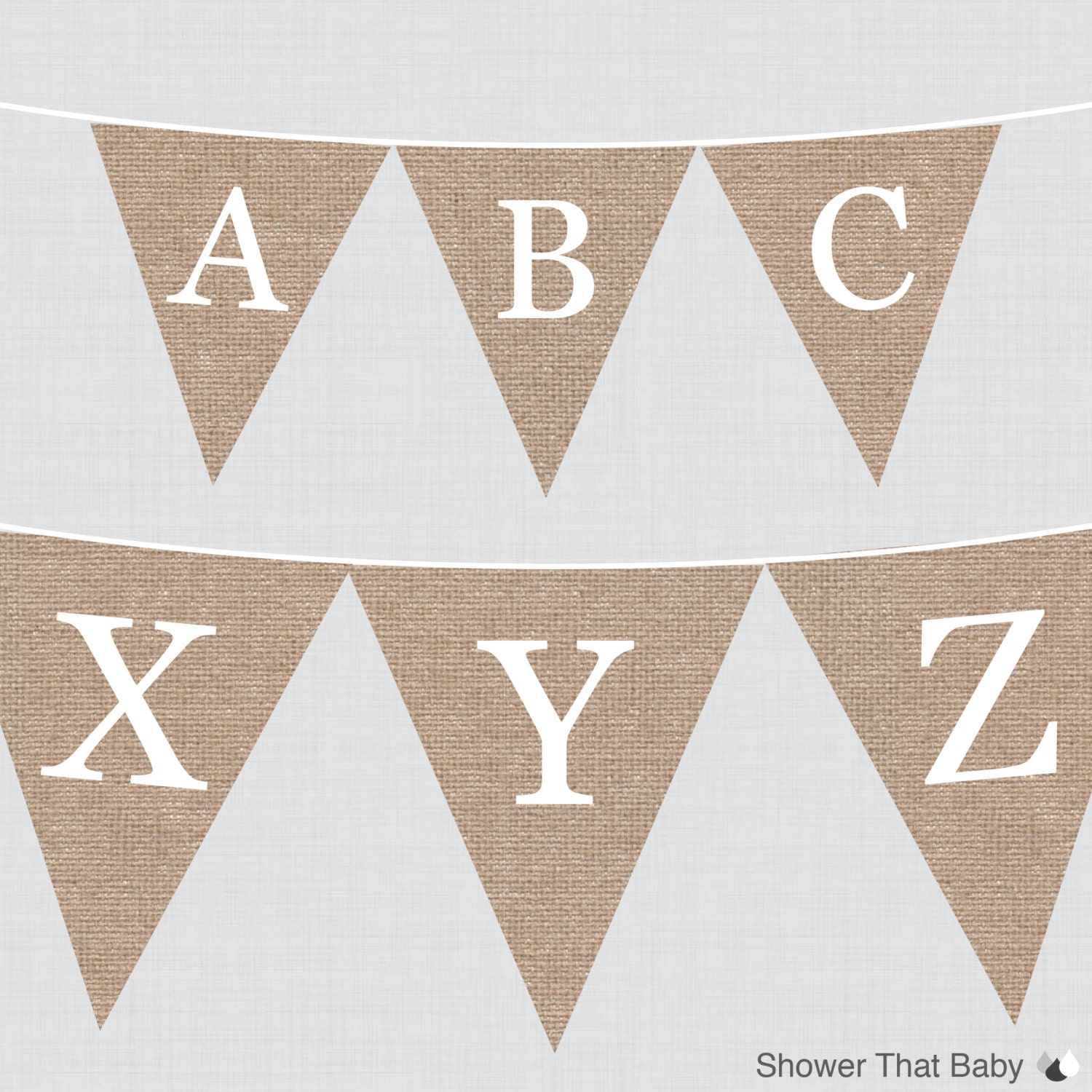 burlap alphabet banner with all letters printable instant