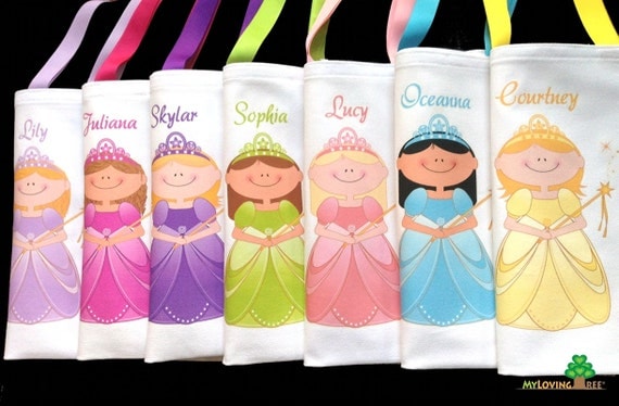 Personalized princess birthday and prince birthday party favors purse bags (jumbo sized 12 x 12) Il_570xn