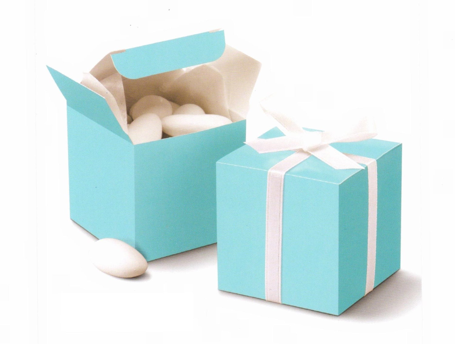 50 pcs Tiffany Blue Cube Wedding Favor Boxes