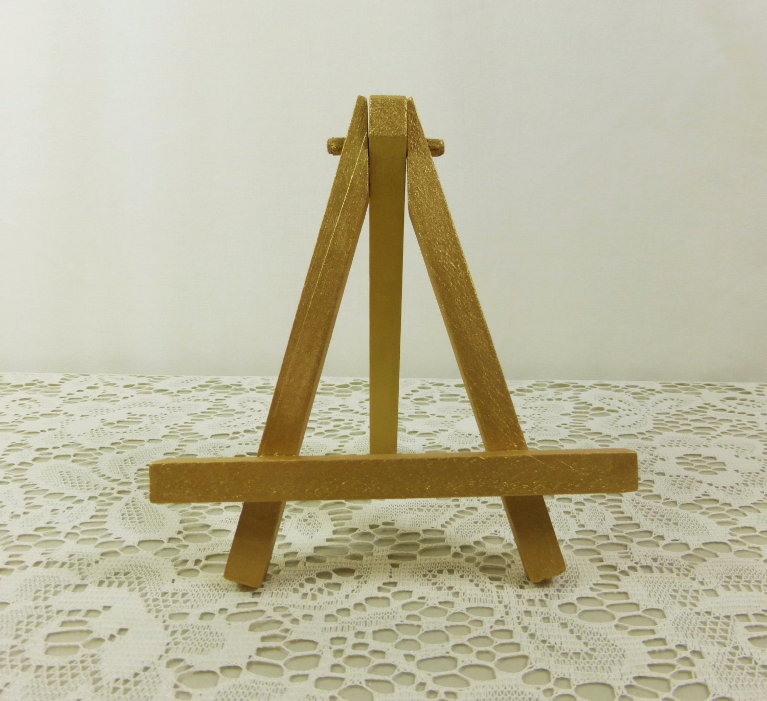Small Gold Easel Gold Painted Tabletop by NaturesWalkStudio