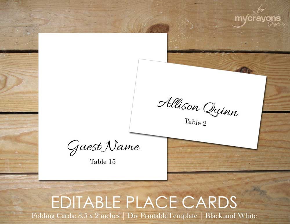 Wedding Tent Cards Folded // Editable Place by MyCrayonsPapeterie