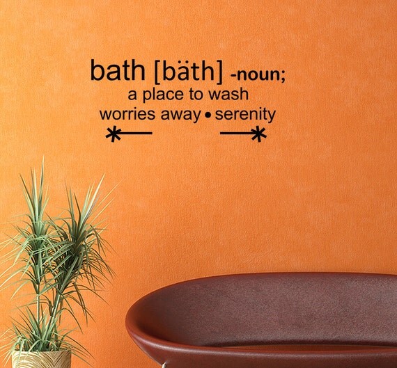 Bath Definition Words Vinyl Wall Decal Quotes Bathroom Sticker