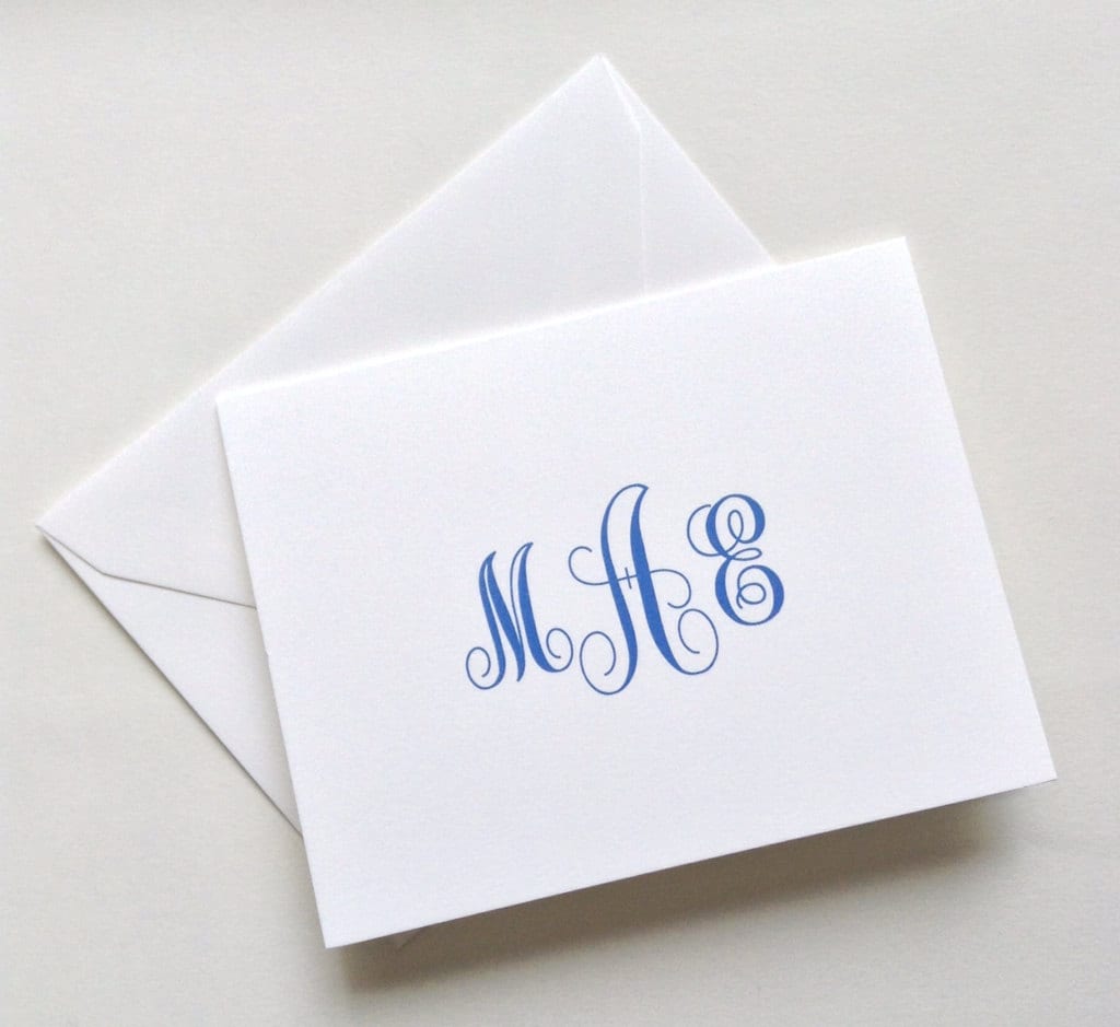 12 Personalized Note Cards Custom Monogram by RittenhouseTrades