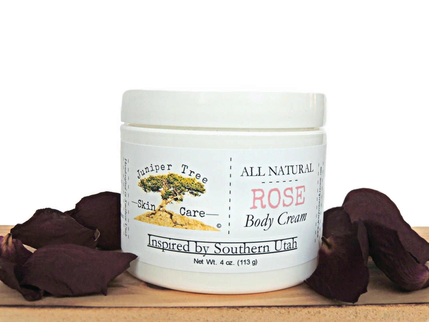 Rose Body and Facial Cream 4 oz jar. Made with organic and