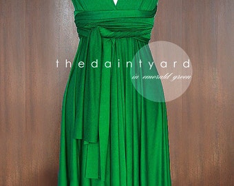 Short Straight Hem Apple Green Bridesmaid Dress Convertible