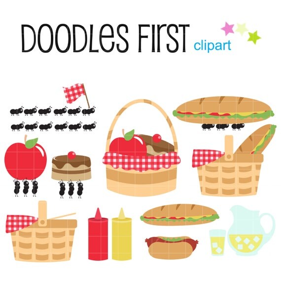 Picnic Fun Digital Clip Art for Scrapbooking Card Making