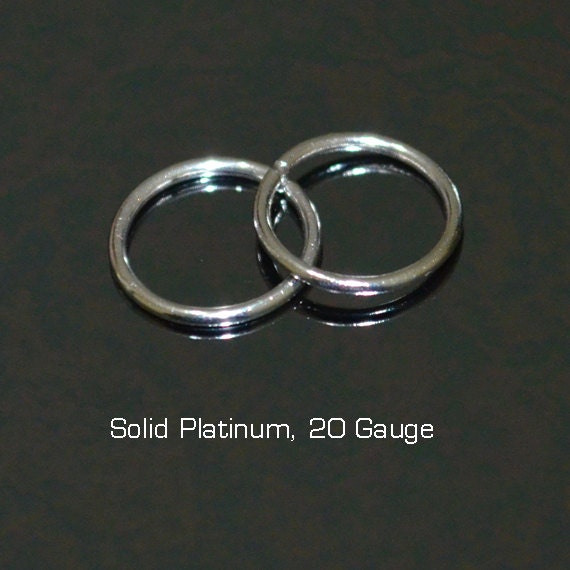 Small Nose Ring - Solid Platinum Nose Stud - Nose Hoop - Cartilage Earring - Tragus Earring - Daith Ring - Helix Hoop - Nose Piercing 20g