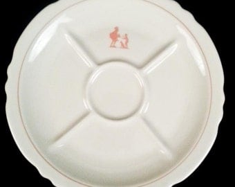 Shenango China Howard Johnson Restaurant Ware Pie Man Divided Plate Vintage