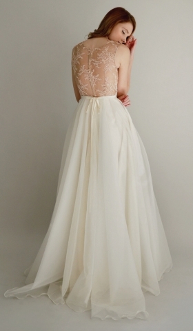 Danielle lace and silk chiffon gown