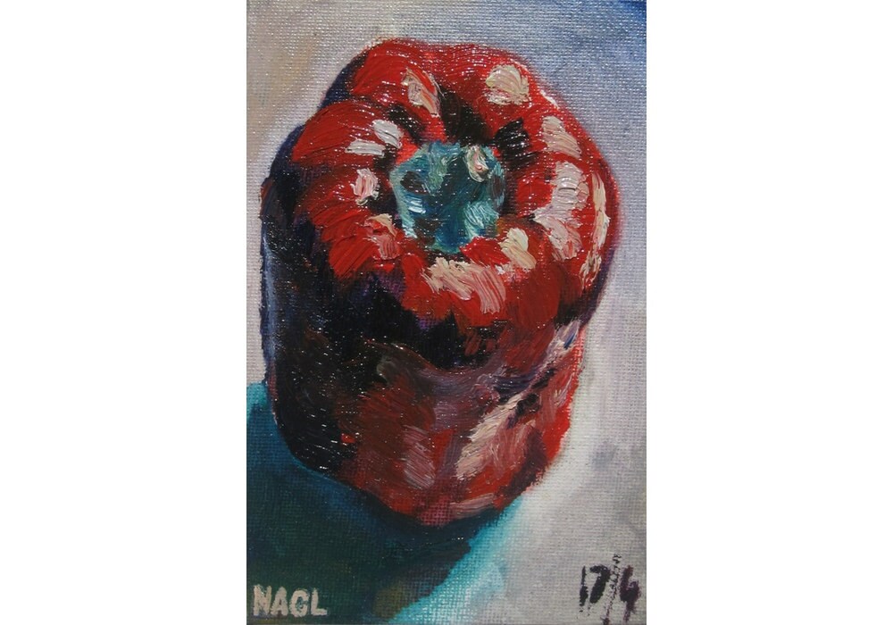 Red Bell Pepper April 2014 original still life oil painting