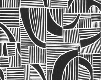 JUXTAPOSITION - Lino Print - Modern Minimalist Print - 8"x10" Linocut Print - Ready to Ship