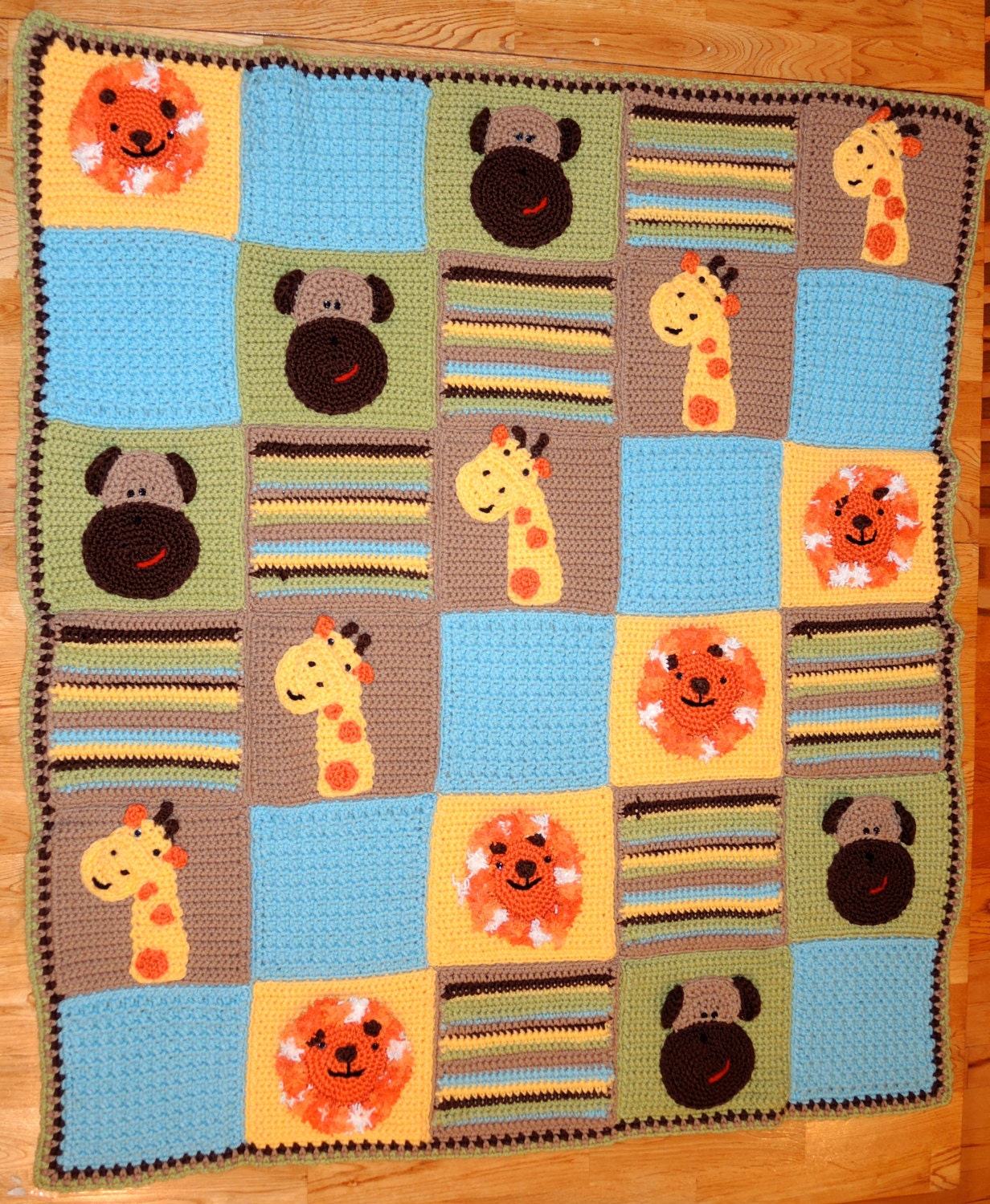 Jungle Pals Baby Blanket CROCHET PATTERN Ponte Pretties