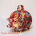 Party Piggy Bank for Coins Round Fat Belly Pig Bank Colors of Red Aqua Blue Yellow Orange Green Confetti Shake or Break Bank