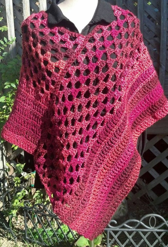 PDF Crochet Pattern for Quick and Easy Poncho for Teens and