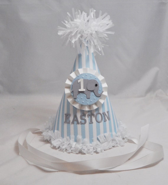 Boy Elephant Party Hat - 1st Birthday Il_570xn