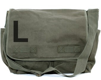 Messenger Bag, Monogrammed Bag, Personalized Bag, Initial Bag, Crossbody Canvas Bag, Personalized Groomsmen Gift, Helvetica, Typography, Men
