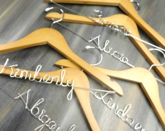Custom Wedding Hanger Personalized Hangers for Wedding Bridesmaid Hangers Bridesmaid Gifts Bridal Party Hangers Wedding Photo Prop Gifts