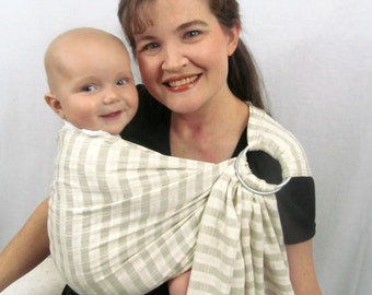Ring Sling Baby Carrier - Pure Tencel Textured Stripe - DVD included