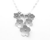 Petite Sterling Silver Forget-Me-Not Necklace Fade Natural Bouquet