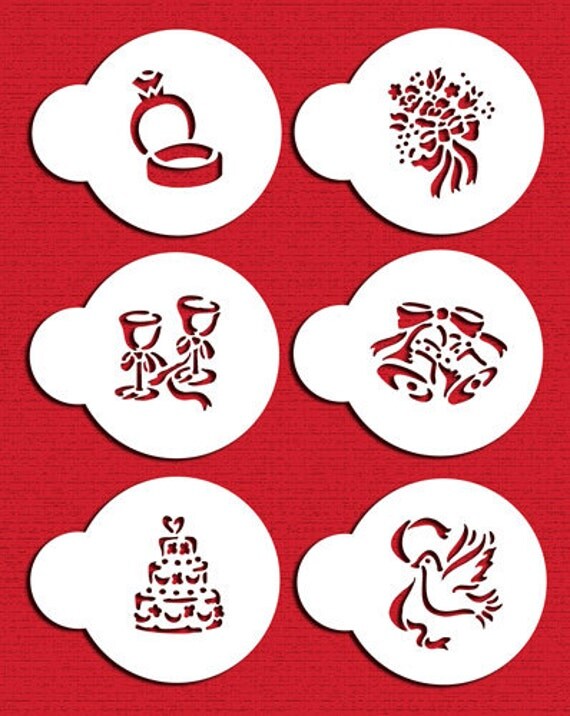 Wedding Stencils Cookies Cakes Cupcakes Dove Flowers