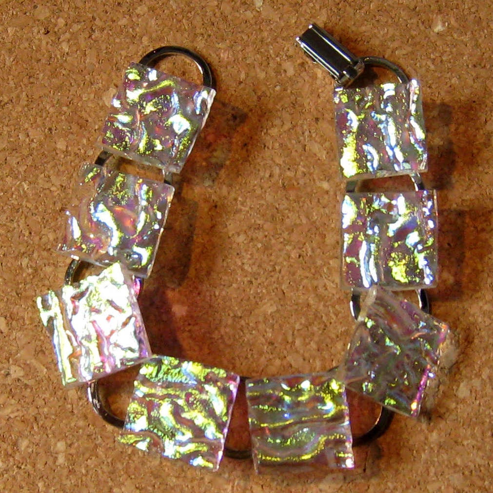 Dichroic Bracelet Fused Glass Bracelet Glass Bracelet Link