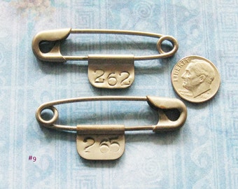 Items similar to Large Brass Vintage Safety Pins Pick One on Etsy