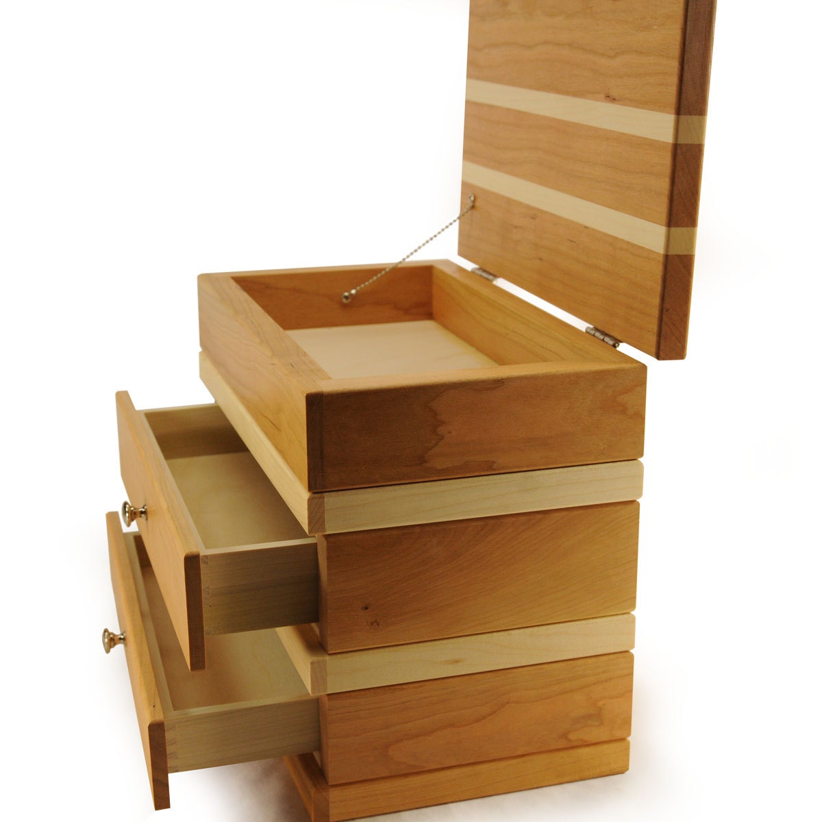 Modular Jewelry Box System Cherry and Maple Set