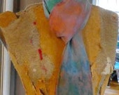 Hand  Dyed Silk Scarf - Gift Idea - Christmas