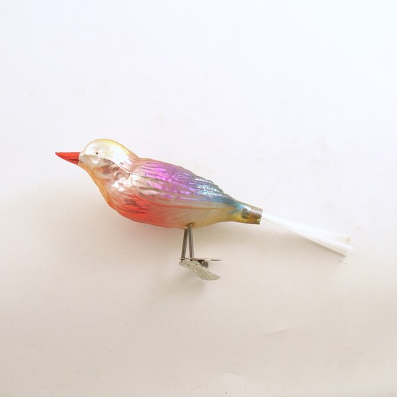 vintage glass christmas ornament large clip on bird by vintage glass christmas ornament large clip on bird by