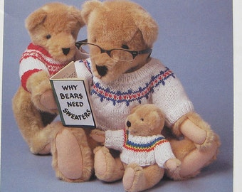 Sweaters For Teddy Bears Knitting Pattern Book