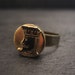 Gold Black King head adjustable ring The King