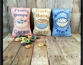 Christmas In July Sale Felt bags of Cereal set of 3 Il_170x135