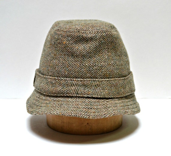 Men's Wool Hat Irish Walking Hat in Vintage Herringbone