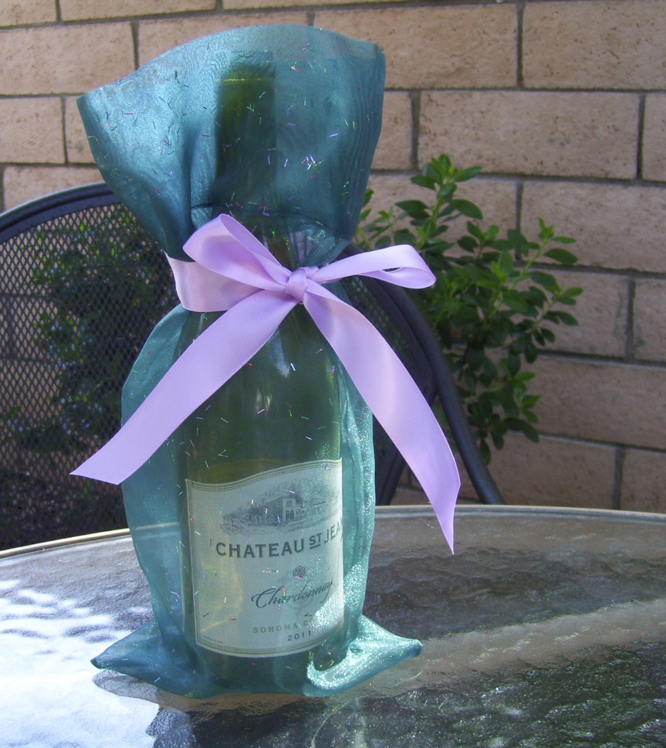 Colorful Confetti Wine Wrap for a festive gift by FabricConcepts