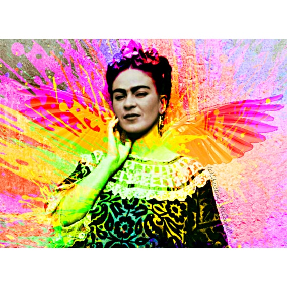 Items similar to Frida Kahlo Print Instant Digital Download Rainbow ...