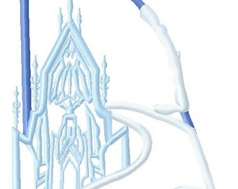 Frozen Castle Original Artwork by UDOappliques™ Machine Embroidery Applique Design Digital Download