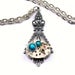 Steampunk Necklace - Gorgeous Clockwork Design & Aqua Blue Zircon Swarovski Crystals - PROMPTLY SHIPPED Steampunk Jewelry