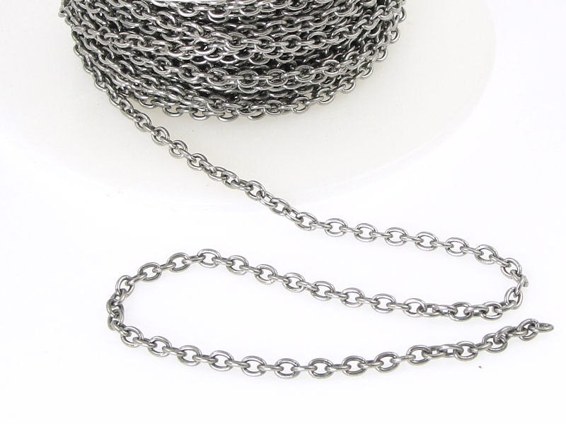 25 Foot Bulk Spool Delicate Antique Silver Chain TierraCast