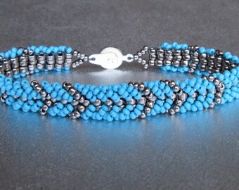 turquoise beaded friendship bracelet SALE beadwork bracelet bead bracelet seed bead